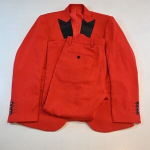 Inggo 36R 30x28 Red 3 Piece Vest Mens Jacket Pants Tuxedo